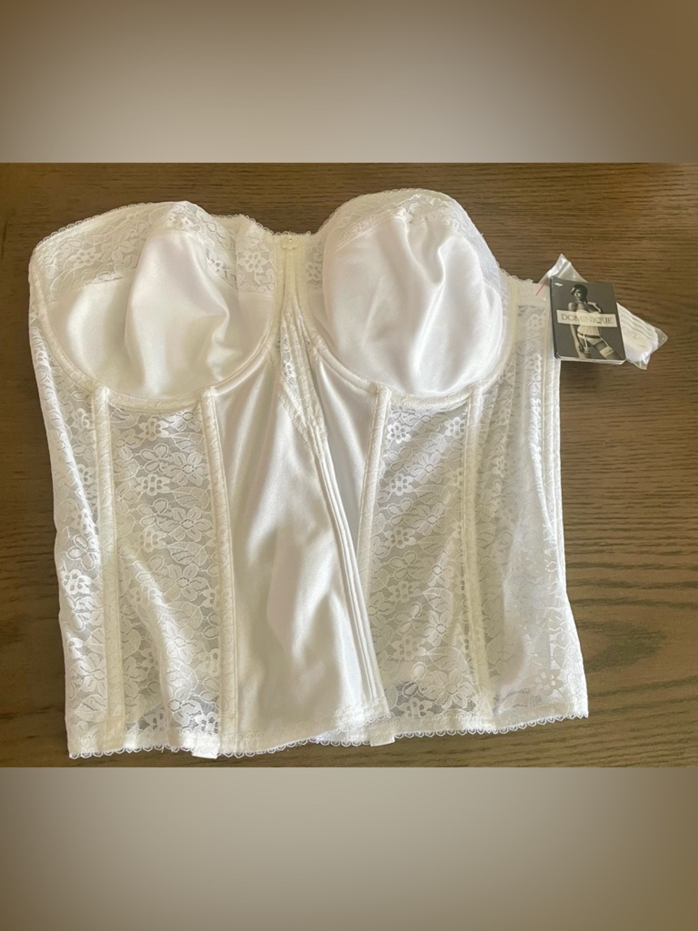 Dominique White Lace Corset 42DD NEW WITH TAGS